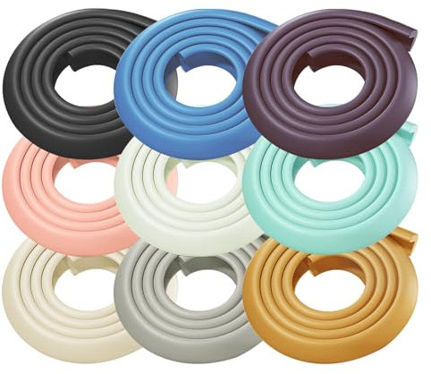 Weicher Gummi-Schaumstoffschutz, strapazierfähig, Möbelkanten- und Eckenschutz, L-förmiger Eckenschutz, Kantenschutz, extra dick, Kindersicherheits-Stoßstange (Holz, 2 m)