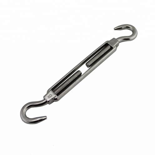 1PC Hook And Hook Turnbuckle M5 M6 M8 Stainless Steel 304 Heavy Duty Stainless Steel Marine Turnbuckles For Cable Railing Sale(M5)