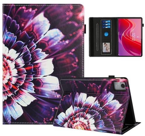 Rostsant Coque pour Lenovo Tab M11 2024 Impression Graphique Housse en Tablette Cuir PU Protection pour Lenovo Tab M11 11 Pouces TB330FU Fleur colorée