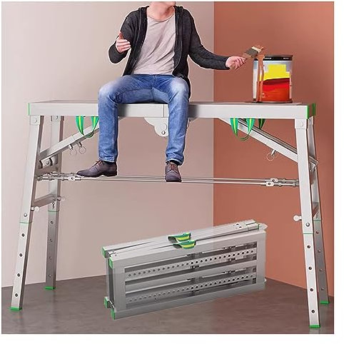 Verstellbare Höhe, tragbar, zusammenklappbar, Werkbank für Heimtechnik, 5 Gänge, multifunktionale Arbeitsbühne, Gerüst, 40 cm Breite, 140 x 40 cm Größe