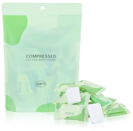 Asciugamani Usa e Getta Per Il Viso 20 Pezzi Compresse per La Pelle Pulita Mini Salviette per Il Lavaggio Del Viso Asciugamani per Il Viso Hotel Saloni Carta da Viaggio Portatile Pulizia