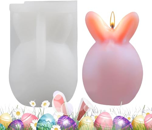 Stampo in silicone pasquale, stampo in silicone per uova di Pasqua - Stampo per candele a forma di coniglio a forma di uovo in silicone | Stampo in resina epossidica in silicone a forma di uovo