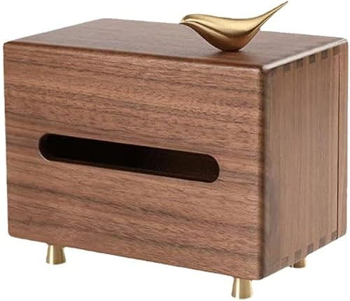 Cubierta de caja de pañuelos, Dispensador de caja de pañuelos, Adornos de caja de pañuelos de papel 1 pieza Dispensador de toallas de papel de nogal negro Mesa Dispensador de toallas de papel de mano