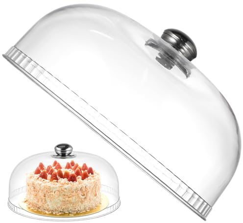 Couvercle de Dôme en Plastique pour Gâteau Dessert, Couvercle Alimentaire | Cloche à Fromage en Verre, Plateau de Présentation, Protège la Fraîcheur Propreté