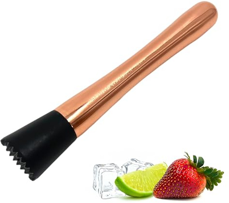 Chabrias Ltd Bar Copper Muddler, Bar Spoon, Stainless Steel Copper Finish, Cocktail Muddler, Bar Spoon, Cocktail Accessories, Cocktail Tools, Bar Tools, Fruit Masher, Ice Crusher
