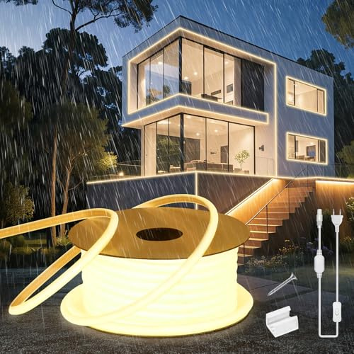 SUCIKORIO 10m Neon LED Remsa COB 220V Utomhus Silikon Vattentät