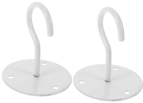 Ciieeo Ganchos de Techo Blancos de Hierro Paquete de 2 Piezas para Colgar Macetas y Cestas Resistentes y Organizadores para Hogar y Oficina