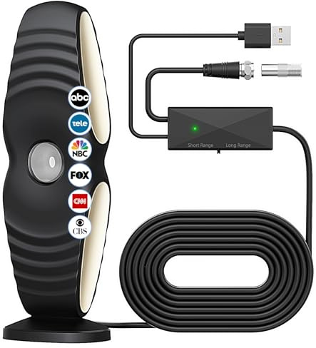 2025 TV Antenna for Smart TV Indoor for Local Channels HD Digital Antenna Outdoor Long Range Reception with Amplifier Signal Booster Supports 4K 1080p HD