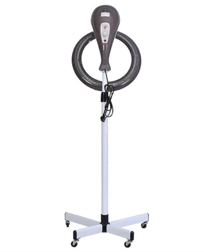 Casque sèche-cheveux orbital 950 W avec support au sol et processeur de couleur, accélérateur de séchage avec minuterie et température réglables for salons de coiffure.(Gray)