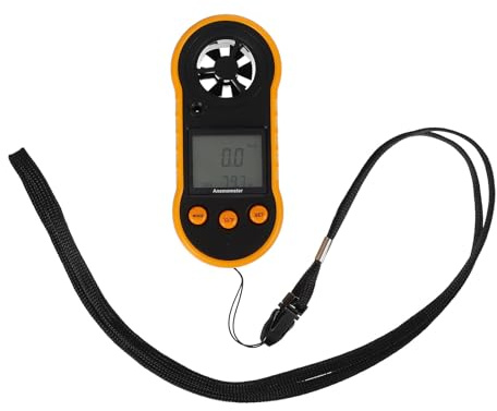 SHINEOFI Anémomètre Numérique Portable à Écran LCD Débitmètre D’Air Multifonction Mesure Vitesse du Vent et Température Appareil Compact pour Activités de Plein Air