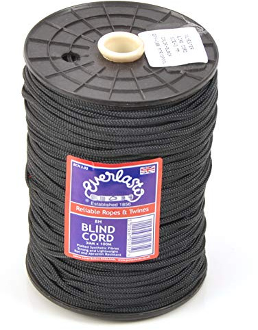 Everlasto Black Nylon Blind Cord - 2mm x 100M