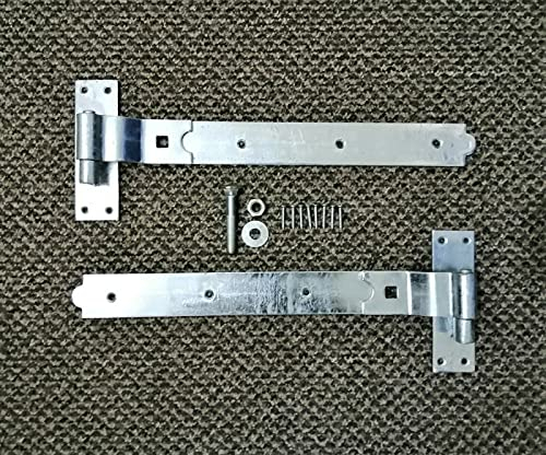 Robuste Türhaken und Band-T-Scharniere, gekröpft und gerade, Zink (5 x 45,7 cm) Haken und Bandscharnier – gekröpft