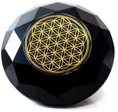 Tachyonen Glas Diamant Akasha Blume des Lebens schwarz 45 Energie Heilige Geometrie I Urenergie I Chakrenarbeit I Energiearbeit I Heilsitzungen I