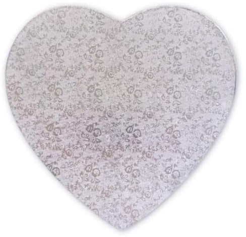 Jacobi Decor Cake Company Tortenplatte Herz 350mm | Cake Board herzförmig | auch für dicke und mehrstöckige Torten | hochwertige silber Alukaschierung | 10mm dick, 1 Stück