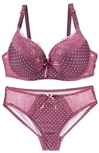 Necalisi Bra and Panties Set Red Women‘s Push up Lace Lingerie Underwired Bra and Knicker Sets Transparent Sleepwear Padded Bra and Panties Set Plus Size 95D