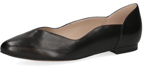 CAPRICE Damen Ballerinas aus Leder Elegant, Schwarz (Black Nappa), 39 EU