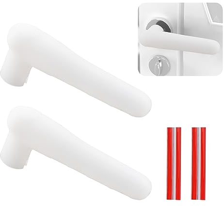 UFURMATE Türgriffabdeckungen, Silikon-Türgriff-Handschuh-Abdeckungen, Türknauf-Abdeckungen, rutschfeste Türhebelschoner für flache, quadratische Türdrücker, Weiß, 2 Stück