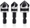 Mesee Set di 3 Punte Frese Smussatrici Svasatore Conico a 90 Gradi, Fresa a 5 Taglienti Punte per Trapano Svasatore 1/4 Codolo Esagonale Taglio Smussatura in Acciaio 12mm/16mm/19mm per Legno PVC