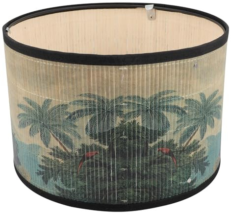 TOVINANNA Bambus Lampenschirm Blumen Lampenschirm Vintage für Tischleuchten Lampenabdeckungsmuster Lichtschirm Zubehör Für Tischlampe Hängeleuchten Deckenlame