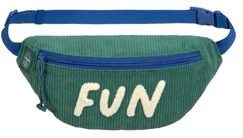 LÄSSIG Kinder Bauchtasche Umhängetasche mit verstellbarem Gurt/Mini Bum Bag Cord Fun Ocean Green
