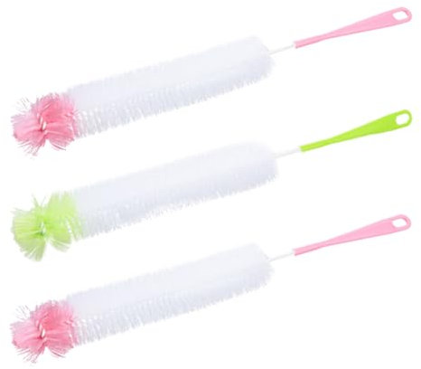 PartyKindom 3pcs Mushroom Head Sponge Brush Extra Long Bottle Brush for Sponges Washing up Cleaner Mug Cleaner Random