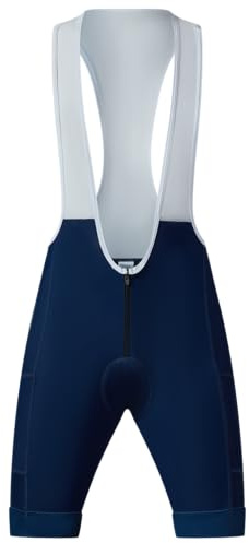 EASYINPRO Men’s Pee Zip Fly Cycling Bibs Shorts Padded, Bike Biking bib Shorts Bicycle Shorts UPF50+ Navy Blue