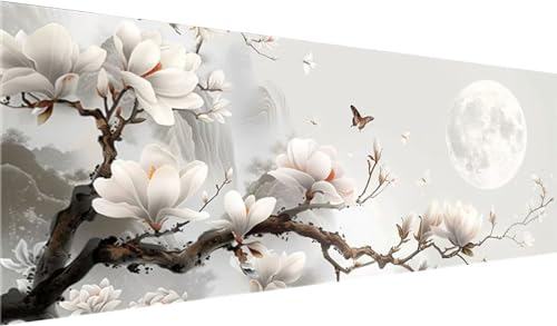 Diamond Painting Erwachsene, Diamant Painting Bilder Blume, 5D DIY Diamant Malerei Kunst Stickerei Set, Diamant Painting Bilder Erwachsene, Vollmond Diamond Painting XXL Set für Home Wanddeko 200x80cm