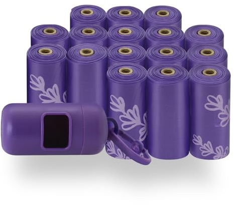 Hundekotbeutel (240 Stück) by Best Pet Supplies - Dicker Kunststoff, Lila, size 33x23 cm - leicht zu transportieren