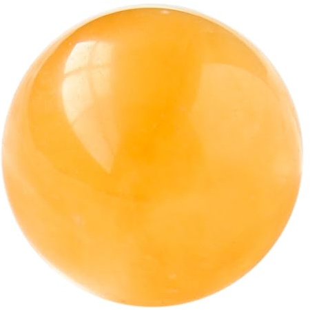 SUPBEI Natürliche Kristallkugel 1,6 (4cm) Edelstein polierte Kugel Divination Ball Dekorative Kugel mit Holz Stand Heilende Kristalle Ball Heilende Stein Steine Ball,Yellow Calcite