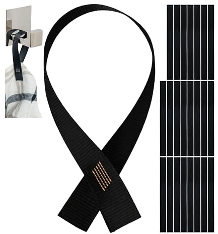 Appendino per asciugamani da cucire, 24 pezzi, 180 x 12 mm passanti, in nero, supporto per asciugapiatti, asciugamano, stoffa, tessuto, articoli decorativi, accessori da campeggio, porta asciugamani
