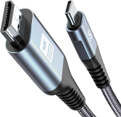 AviBrex Cavo USB C a HDMI 4K 4M, Adattatore USB Type C a HDMI per [Thunderbolt 4 3] Compatibile con iPhone16 15 Pro Max,MacBook Pro/Air,iMac, Mac mini M4/iPad Pro/Air,Samsung S25 S24 a s8,XPS 17 ecc