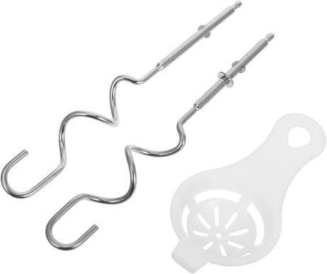 Generic 1 Set Hand Mixer Dough Hooks Mixer Replacement Parts Kitchen Mixer Parts and Accessories Stainless Steel Dough Hook with Egg Separator