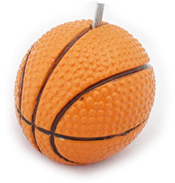 Lurrose Porte-mémo Orange en Résine et Acier Inoxydable Basketball Câble Flexible Support Note Original Ballon Accessoire Bureau pour Maison et Travail