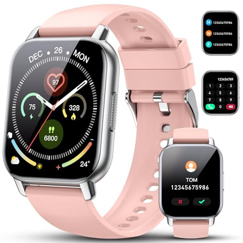 Smart Watches for Men Women (Answer/Make Calls), 1.85 Touchscreen Fitness Watch with Heart Rate/Sleep Monitor/Pedometer, 110+ Sport Modes Fitness Tracker, IP68 Waterproof Smartwatch for Android iOS