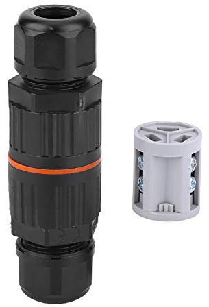 IP68 Junction Box Outdoor Wire Connector Kit Lamp Electrical Cable Connectors Open Splice Junction Boxes Water proof for Garden Landscape Lights, Camera Cable, Car Po (With 3-core cold press
