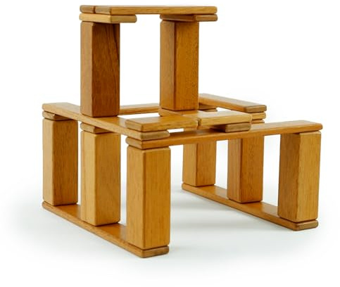 Tegu Magnetisches Entdeckerset Mahogany 22-teilig Magnetische Holzbausteine Holzset Holzspielzeug Bausteine für Kinder