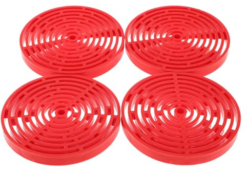 VERDANVERSE 4pcs Aquarium Filter Divider Tray Plastic Grid with Vibration Isolation Ring Noise Reduction Fish Tank Bottom Isolation Board Filtration Accessories for Quiet Aquariums