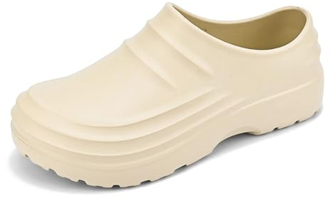 Generisch Zapatillas de estar por casa para hombre, de piel de cordero, de fieltro, pantuflas para invitados, de felpa, mullidas, beige, 44 EU