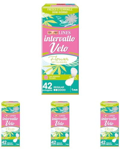 Lines Intervallo Velo Flower, Confezione da 168 Proteggislip
