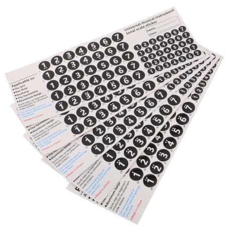 FUTUREORYY 5 Stück Teiliges Panflöten Notenaufkleber für Röhren Robuste PVC Sticker Passend für Anfänger und Musikunterricht Einfaches Üben ohne Memorieren für Panflöten Zubehör