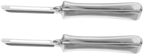 IWOWHERO 2piezas Pelador de Acero Inoxidable Manual para Patatas y Verduras Incluye Antideslizantes para Cocina y Uso Diario