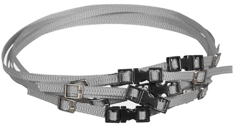 5 Pack RC Crawler Roof Rack Tie Down Straps with Buckles, 300mm, for 1/10 1/18 1/24 Scale Models Compatible with SCX24 TRX4M TRX4 TRX6 SCX10 (Gray)