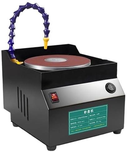 KHZKHC Lijadora De Banco Húmeda, Afilador De Cuchillos Eléctrico, 7 Velocidades (máx. 3350 RPM), Uso En Seco Y Húmedo, Disco De 150 Mm, Incluye 10 Lijas, para Tijeras Y Trabajos De Metal