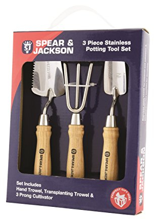Spear & Jackson POTTING3PS 3 Piece Stainless Potting Tool Set, Silver