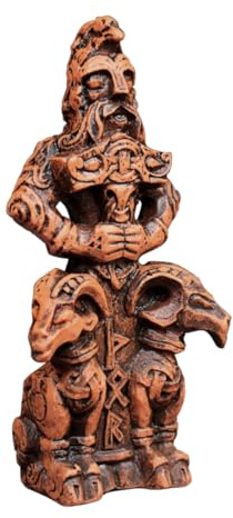 Dryad Design Thor Figurine - Norse Viking God of Thunder Statue Home Decor 4.5 Tall (Wood Finish)