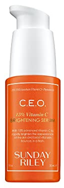 Sunday Riley C.E.O. 15% Vitamin C Brightening Serum, Orange, 1.0 Fl oz(pack of 1)