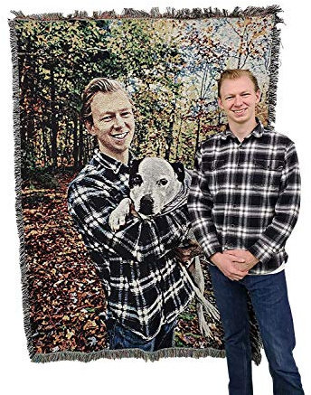 Pure Country Weavers Personalized Woven Photo Blanket - Not Printed - Custom Gift Picture Tapestry Throw 100% Cotton - Made in The USA (72x54)