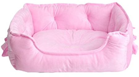 LvRao Hundekorb Katzen Klein Hundebett Haustier Haus Rechteckig Weich Hundekörbchen, Haustierbett Winter (Pink, 48 * 38 * 18CM)