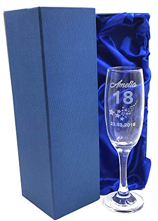 ukgiftstoreonline 18th Birthday Gift - Personalised Champagne Flute With Gift Box