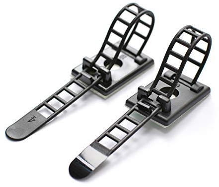 50 Pieces Nylon Cable Zip Ties with Adhesive Backing and Optional Screw Mount - Reusable Cable Management Clips for Wires and Cords - Adhesive Cable Ties for Home and Office Organisation